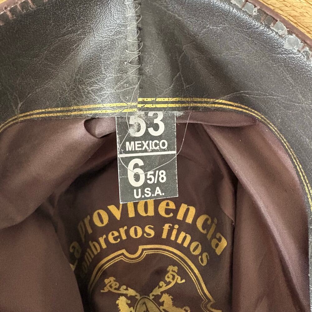 Cowboy Hat Horsehair Band Palm Hat La Providencia 30X Size 6 5/8 Mexico - Picture 10 of 16